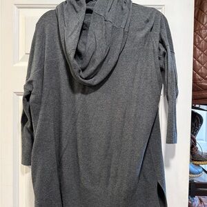 if it were me Dark Charcoal Hooded Open Cardigan